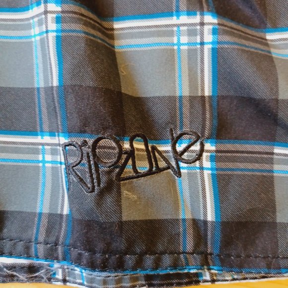 🎀 3/$30 NWT! Ripzone Youth M Swim Trunks  Black/Grey/ Blue Combo ( 3652) - Picture 3 of 11
